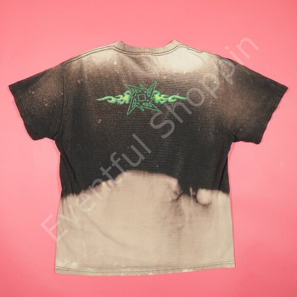 Vintage Metallica Shirt Adult L Black Bleach Dye Y2K Flames 2002 - Picture 3 of 9